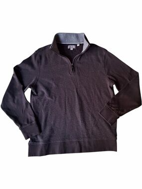 Ted Baker Black 1/4 Zip Mens Pullover, Medium
